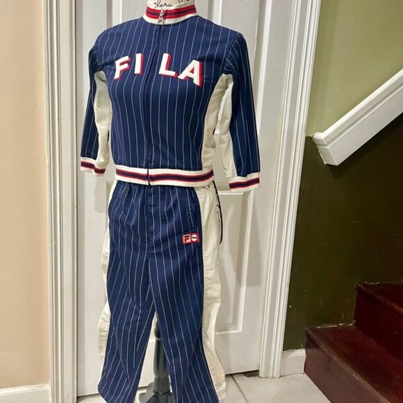 Y2K FILA TRACK SUIT BLUE WHITE RED KIDS SIZE 6 - Picture 3 of 16